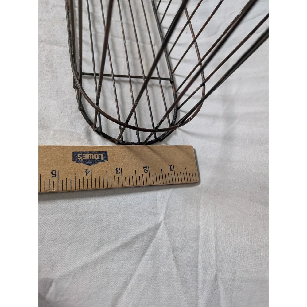 Vintage Style Brown Wire Storage Basket No. 1 Plaque Industrial Farmhouse Decor